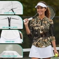thumbnail image 6 of Uorisanigo Camo Forest Deer Women's 3/4 Sleeve Golf Top Comfortable Polyester Spandex Fabric Athletic Polo Workout Tops Quick Dry Tennis Tops with Zipper Neck Workout Sports, 6 of 7