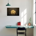 thumbnail image 2 of ZHONGYUTONG Gold Lotus Canvas Wall Art Abstract Golden Flower Pictures Zen Painting Meditation Artwork for Bathroom Decor Framed (28.00" x 42.00"), 2 of 5