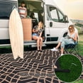 thumbnail image 5 of Yamaziot 9'x12' Outdoor Rugs Patio Rug Reversible Mats Waterproof RV Rug Camping Rugs Plastic Straw Rug Outdoor Area Rug for Patios, Porch, Balcony, Beach, Black Beige, 5 of 8