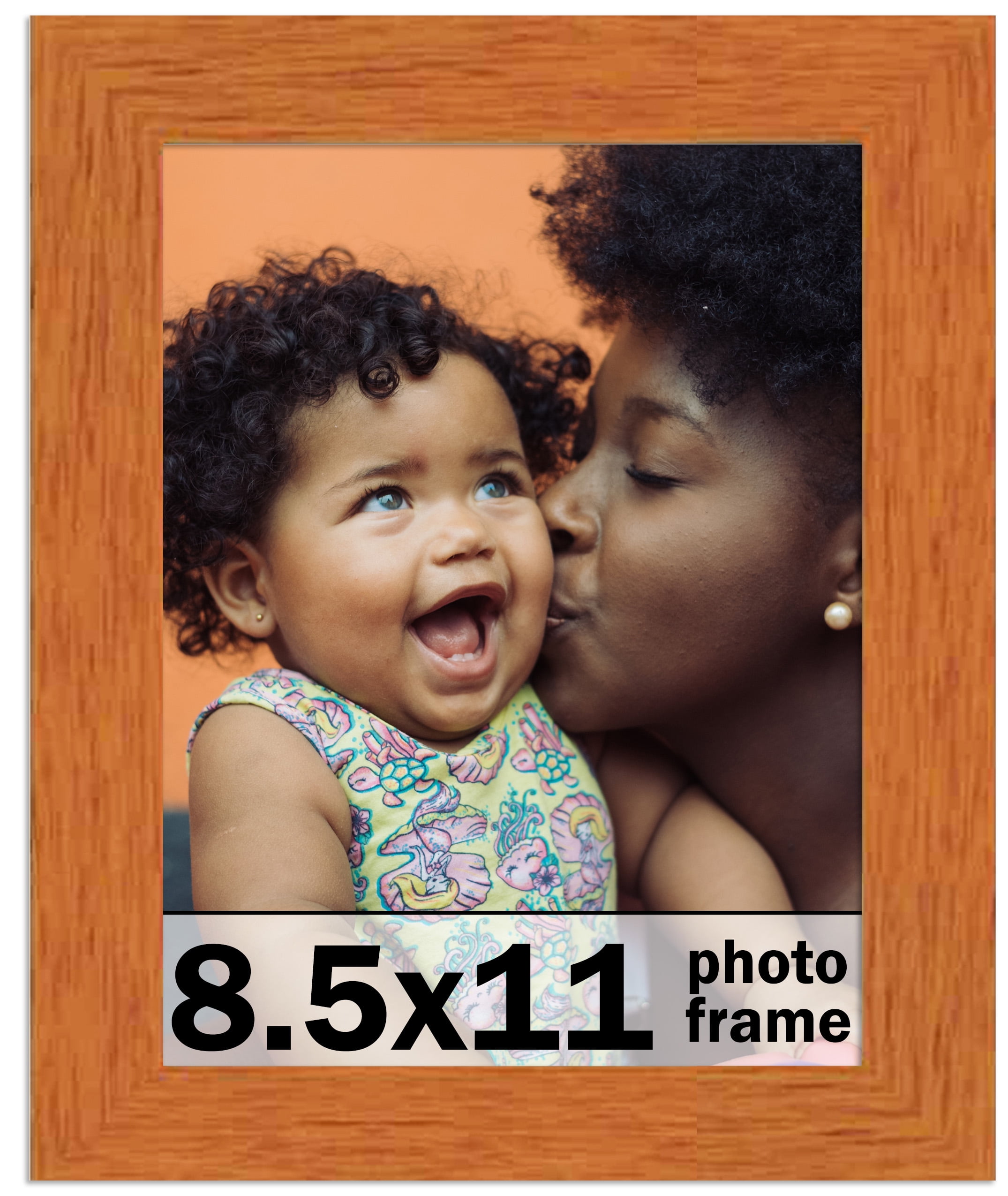 8.5x11 Frame Honey Pecan Brown Picture Frame Modern Frame Includes UV