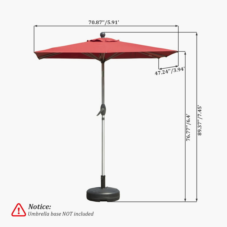 6 x 8 patio umbrella SUMMER SALEABCCANOPY Outdoor Waterproof Table Ribs 7.5FT 7.5FT-6Ribs / Red Stripe blocking most harmful rays PURPLE LEAF Outdoor Umbrella 8'