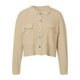 thumbnail image 4 of Women Blouses Pattern Fashion Ladies Sweatshirt Petite Women Yoga Jacket Ladies Sweat Shirt Running Cold Weather Plain Long Tunic Length Sweatshirt Car Womens Striped Sweater Beige L, 4 of 5