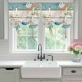 thumbnail image 5 of Tie Up Curtains for Windows Coral Seagrass Valance Adjustable Balloon Curtain Eucalyptus Starfish Shell Teal Wood Tie Up Shades for Kitchen Living Room Bedroom Privacy Curtain Drape 34x45 Inch, 5 of 9