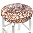 thumbnail image 3 of Lsque Leopard Brown Pattern Round Bar chair cushion covers Velvet Fabric Premium Comfort Protects from Scratches and Stains for 14-17 Inch Chair-12 inch, 3 of 7