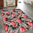 thumbnail image 2 of Red Flamingo Area Rugs 2.7'x5', Washable Small Throw Rugs for Kitchen Bedroom, Summer Tropical Plants Leaves Botanical Black Indoor Outdoor Rug Non-Slip Low Pile Carpet Runner Reversible Floor Mats, 2 of 8