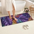 thumbnail image 4 of Colorful Leaf Pattern Bathroom Rugs Mat,Non Slip Microfiber Bathroom Rug,Rubber Backing,Soft Bathroom Mats for Bathroom Floor,Tub and Shower,60x24in(150x60cm), 4 of 5
