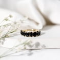thumbnail image 4 of Rosec Jewels Black Onyx Half Eternity Ring - AAA Quality Certified - Wedding Anniversary Ring for Women - Ready to Gift, 10K Yellow Gold, US 10.50, 4 of 8
