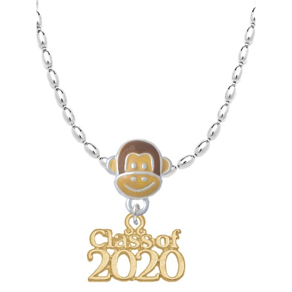 Delight Jewelry Goldtone Class of 2020 Mia Monkey Charm Necklace