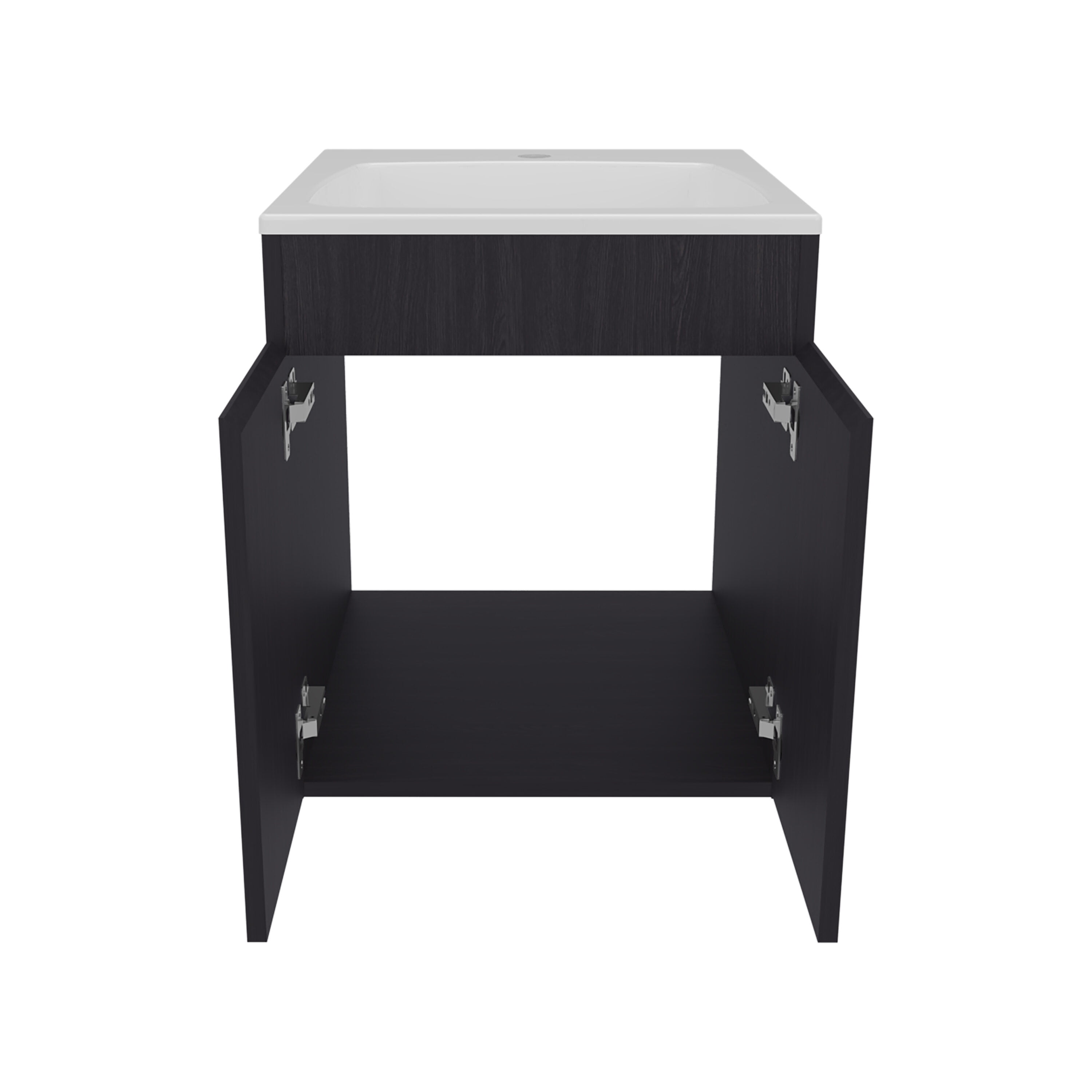 Vanity With Sink, Bathroom Vanity 20.8" H, 2 Doors, Black Wengue - Bathroom, Black Bathroom Vanity,Engineered Wood Single Sink Vanity, Bath & Faucets Bathroom Vanities
