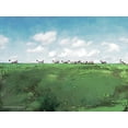 thumbnail image 2 of Bluebird Barn 32x25 Gold Ornate Wood Framed with Double Matting Museum Art Print Titled - Distant Hillside Sheep by Day, 2 of 4