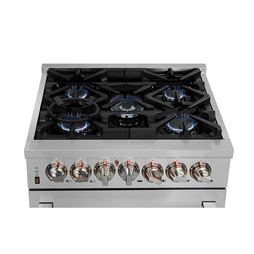 Forno FFSGS612530 30 inch Cossato Stainless Duel Fuel Electric Gas Range