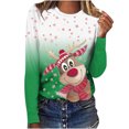 thumbnail image 1 of Camisas Navideñas Para Mujer Tops de Manga Larga Jersey de Cuello Redondo Informal Con Estampado de Ciervos en 3D Odeerbi  ODB199753, 1 of 5