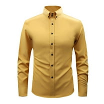 Xzbqbs Mens Dress Shirts Long Sleeve Casual Button Up Polo Shirts Lightweight Slim Fit Shirts Classic Business Golf Shirts for Men