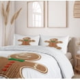 thumbnail image 6 of Ambesonne Gingerbread Man Duvet Cover Set, Iconic Treats, 2-Calking, Caramel Green and Red, 6 of 7