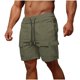 thumbnail image 2 of pstuiky Pantalones cortos para hombre, Pantalones cargo casuales de moda para hombre, hasta la rodilla, lisos, con bolsillos, rectos, botones y cremallera. Pantalones cortos de entrenamiento, 2 of 6