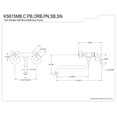 thumbnail image 5 of Kingston Brass KS615SB Wall Mount Bathroom Faucet, Brushed Brass, 5 of 5