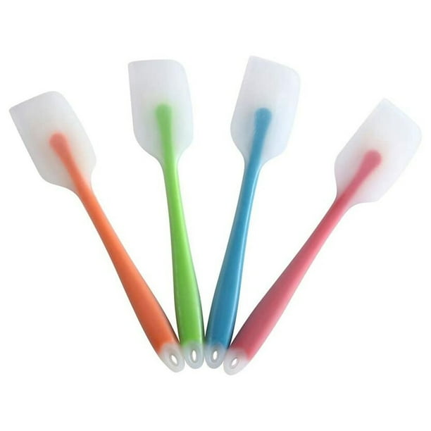 Espátulas de silicona resistentes al calor de colores, juego de raspadores antiadherentes de caucho de silicona duradero para cocinar, hornear y mezclar de múltiples usos, 4 piezas