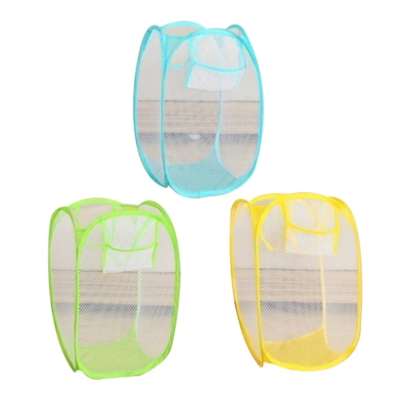 OATIPHO Lightweight Folding Laundry Hamper Assorted Color Easy to Carry 3Pcs