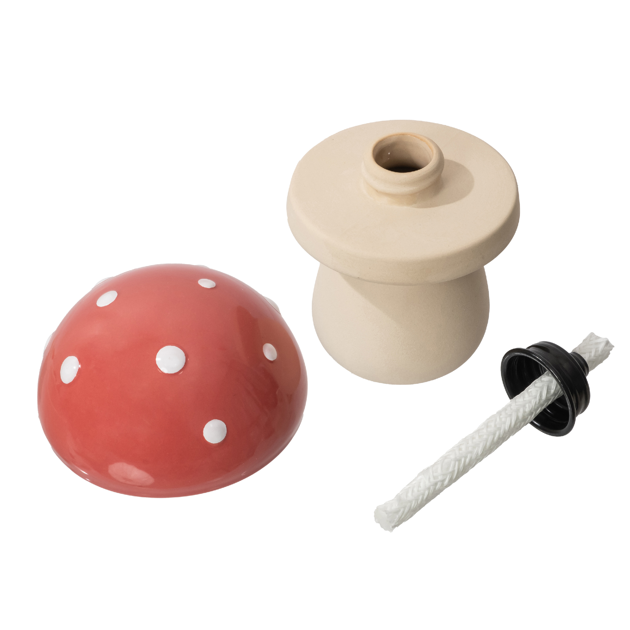 Mainstays Ceramic Mushroom Tabletop Torch for Outdoor Use with Fiberglass Wick