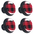 thumbnail image 1 of 4 Pcs Buffalo Plaid Knobs for Kitchen Cabinet Cupboard Dresser Bookcase Drawer Pulls Handles Round Home Decor, 1 of 5