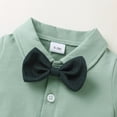 thumbnail image 5 of Younger Tree Toddler Boy Formal Outfit Summer Short Sleeve Button T-Shirts Bowtie Suspender Shorts Suits Clothes Set for 18-24 Months, 5 of 8
