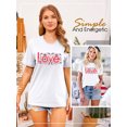 thumbnail image 5 of QAFOPEH Womens Valentine's Day T-Shirt Folk Art Love Graphic Print Short Sleeve Crewneck Pullover Top, 5 of 7