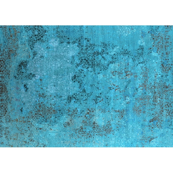 Ahgly Company Indoor Rectangle Oriental Light Blue Industrial Area Rugs, 3' x 5'