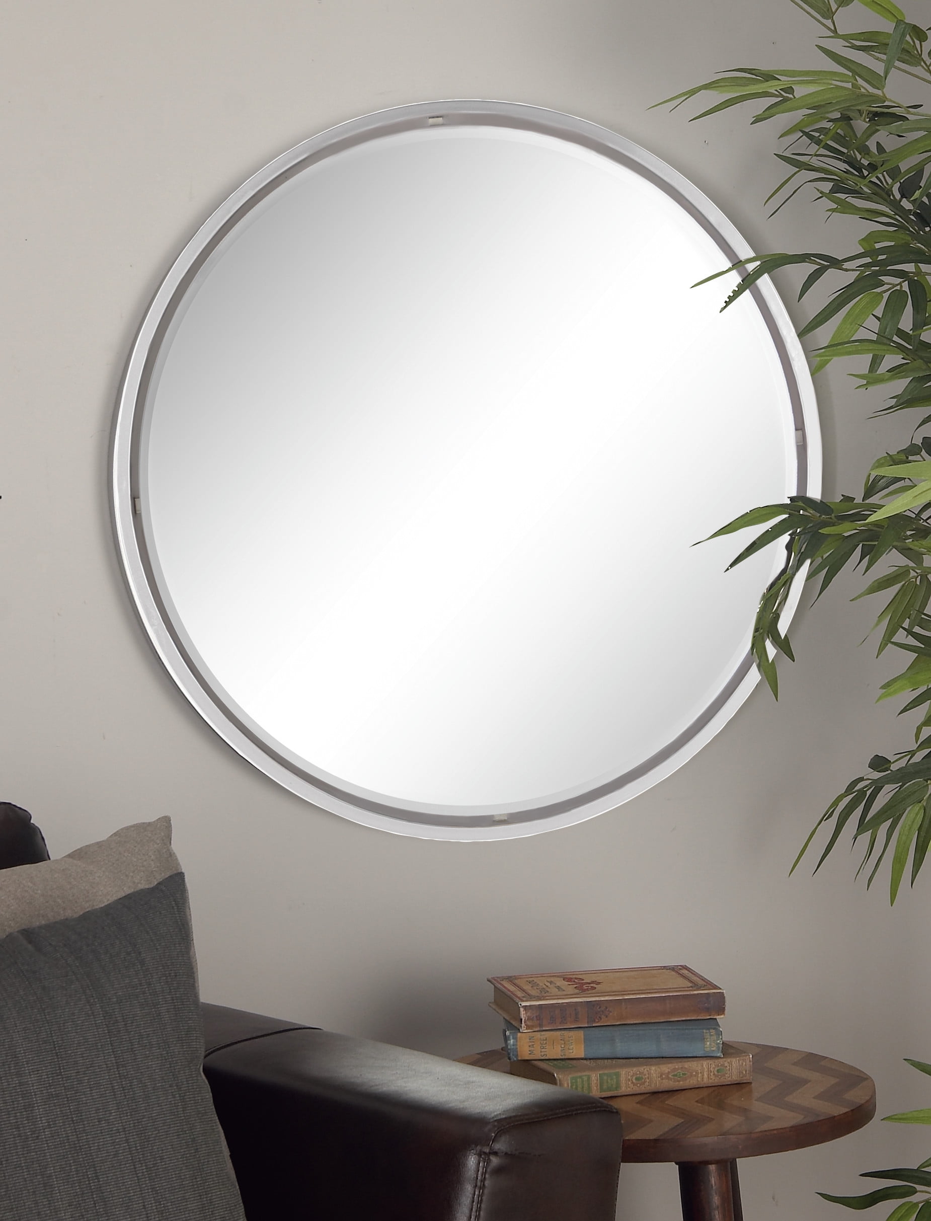 DecMode Extra Large Round Silver Wall Mirror, 30" - Walmart.com
