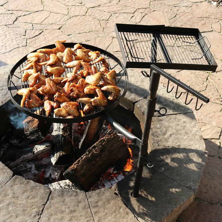kjole Uredelighed ønskelig Sunnydaze Outdoor Camping or Backyard Steel Adjustable Cooking Grilling  Fire Pit BBQ Stake with 2 Swivel Swing Grates - Walmart.com