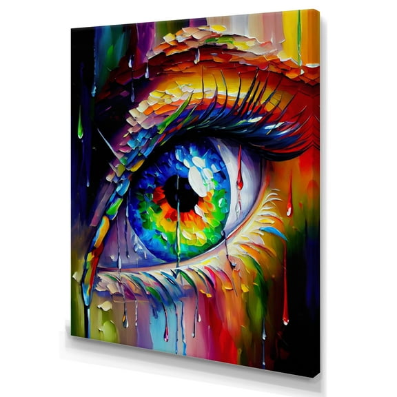 Designart Colorful Eye I Canvas Wall Art
