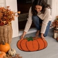 thumbnail image 4 of Pumpkin-Shaped Bath Mat, Soft Absorbent Non-Slide Floor Rug for Halloween, Fall and Thanksgiving Entryway, Bathroom and Seasonal Home Decor, 4 of 5