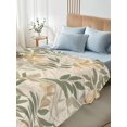 thumbnail image 4 of California King Size Flat Sheet Only, Sage Green Yellow Botanical Soft Brushed Microfiber Bed Sheets, Vintage Spring Summer Hotel Quality Breathable Bedding Top Sheet, Easy Care, 108"x98", 4 of 9