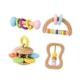 thumbnail image 4 of Lipstore Wooden Rattle Set Musical Instruments Fine Motor Skill Hand Eye Coordination Hand Rattles Bell Musical Toys for Newborns Kids, 4 of 8