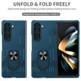 thumbnail image 2 of ELEHOLD Slim Case for Samsung Galaxy Z Fold 5 Rugged Case with Metal Ring Holder Kickstand Work with Magnetic Car Mount Holder Shockproof Case for Samsung Galaxy Z Fold 5,Blue, 2 of 12
