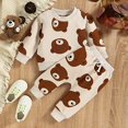 thumbnail image 3 of Ropa de bebé para niño/niña, chándal con estampado de manga larga para invierno y otoño, Tops y pantalones bonitos de dibujos animados, trajes de 2 piezas JAMW Sencillez, 3 of 5