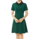 thumbnail image 1 of Dde San Patricio Casual PaMujer, Cuello Peter Pan, Mangas Cortas, Vestido De Punto Acampanado Por EnciDe RodilVerde L, 1 of 4