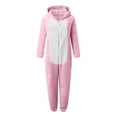 thumbnail image 4 of LIJCC Kid Girls Fleece Lined Onesies Pajamas Warm Zip Up Hooded Fuzzy Sherpa One Piece Onesie Winter Romper Flannel Loungewear Sleepwear, 4 of 6