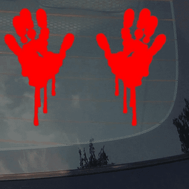 CAR Decals 2 Pack Red Flowing Blood Bloody Horror Funny Decal Sticker Car Vinyl