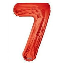 Giant Red Number 7 Foil Balloon 34"