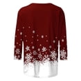 thumbnail image 5 of Fiudx Liquidación de Ofertas Flash Camiseta con Estampado Navideño a La Moda para Mujer, Blusa con Mangas 3/4, Tops Informales con Cuello Redondo, 5 of 5