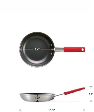 Professional 8-Inch Ceramic Non Stick Small Frying Pan, Heavy-Gauge Aluminum Skillet with Ceramic Nonstick Coating, Dishwasher and Oven Safe, Black