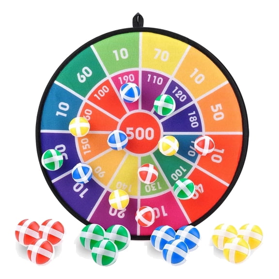 TiokMc Dart Board Game for Kids, Indoor & Outdoor Fun, Classic Backyard Toy with 16 Sticky Balls, Safe and Interactive Family Party Game for Boys, Girls, Teens Ages 3
