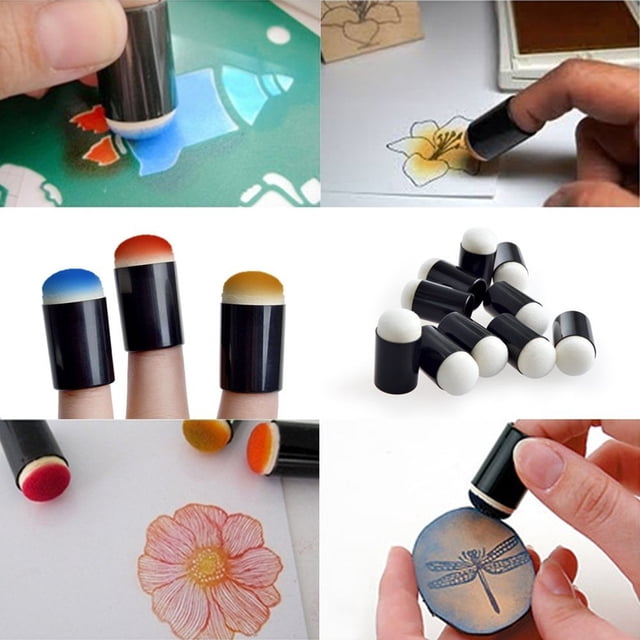 OUNONA 40pcs Dotting Tools for Painting Black Finger Sponge Set for Craft Projects