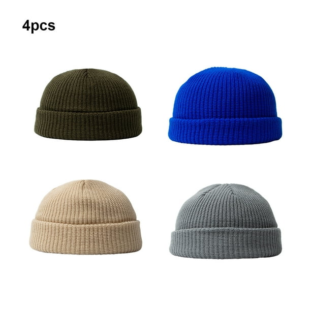 4 Pieces Knitted Hats Fashion Skullcap Skin of pull wool Friendly