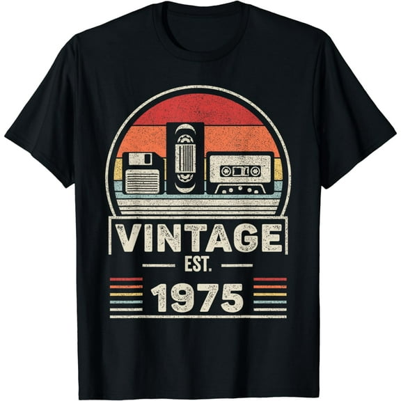 Vintage Born In 1975 Shirt 47th Birthday Gift 47 Years Old T-Shirt
