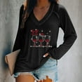 thumbnail image 1 of Hauts de Noël en Solde, Blouse Décontractée à Col en V pour Femmes, Manches Longues, Automne, Noir m, 1 of 1