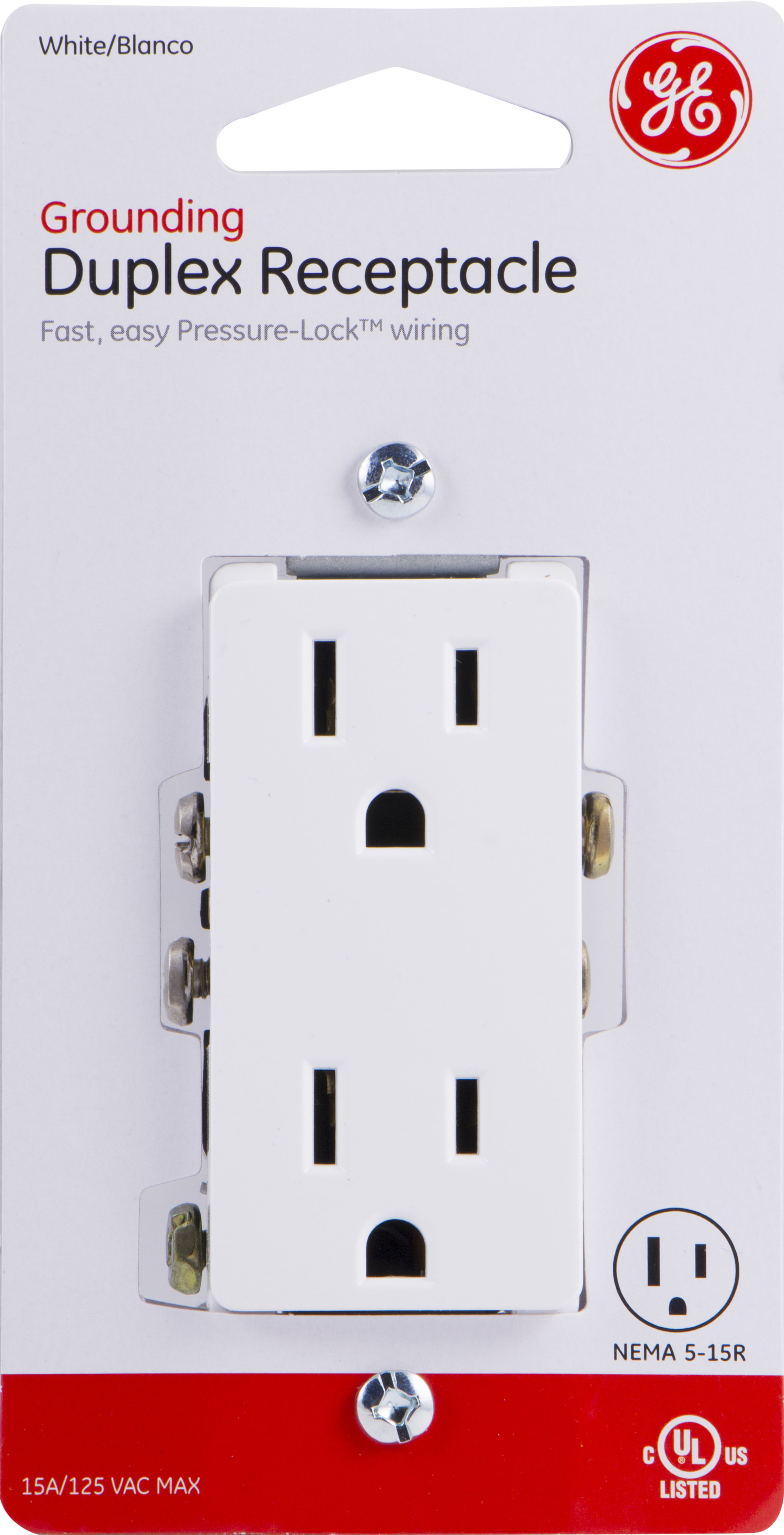 GE Grounding Designer Duplex Electrical Outlet, White 15A - 50727 - image 2 of 5