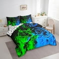 thumbnail image 3 of Erosebridal Teen Video Game Bedding Sets Twin Size,Blue Greeen Comforter Sets with Sheets,Gamepads Gamer Bed in a Bag Twin size,Super Cozy Gradient Bedroom Decoration,Reversible,7-Piece, 3 of 6