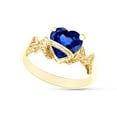 thumbnail image 2 of Heart Shape Simulated Blue Sapphire In 14K Yellow Gold Over 925 Sterling Silver Ring Size 7, 2 of 5