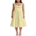 thumbnail image 1 of Robe Midi Sans Manches d'Été pour Femmes, Couleur Unie, Taille Haute, 1 of 5